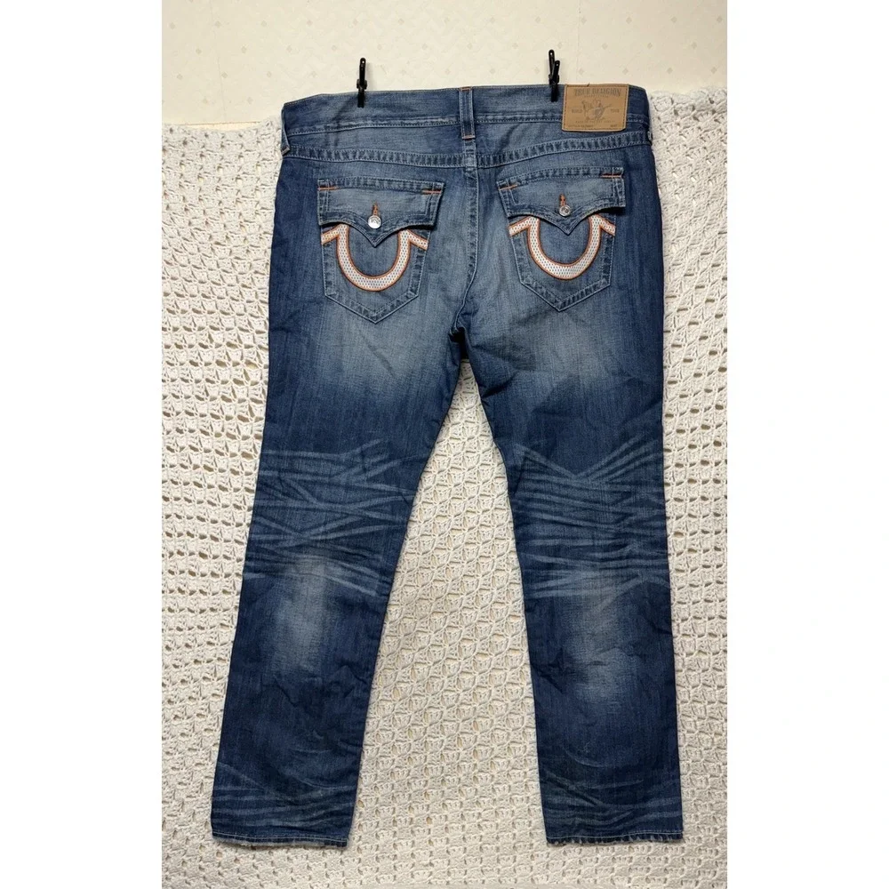 True Religion‎ Jeans Mens Tag 40 Fits W42 L33 Blue Denim Skinny Flap Mesh